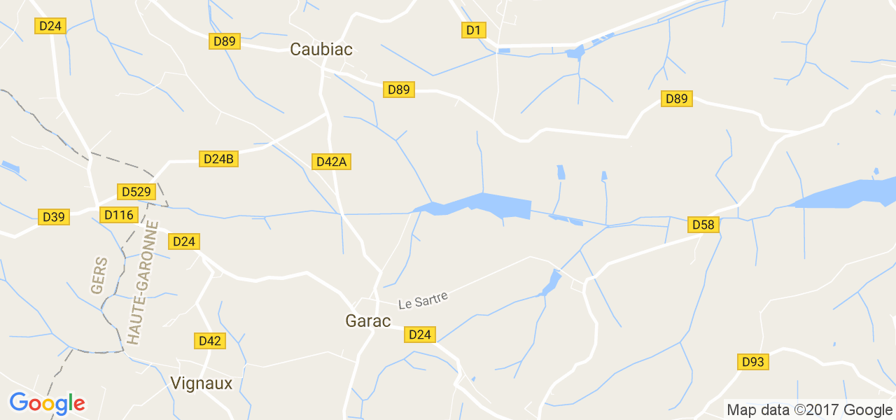 map de la ville de Garac