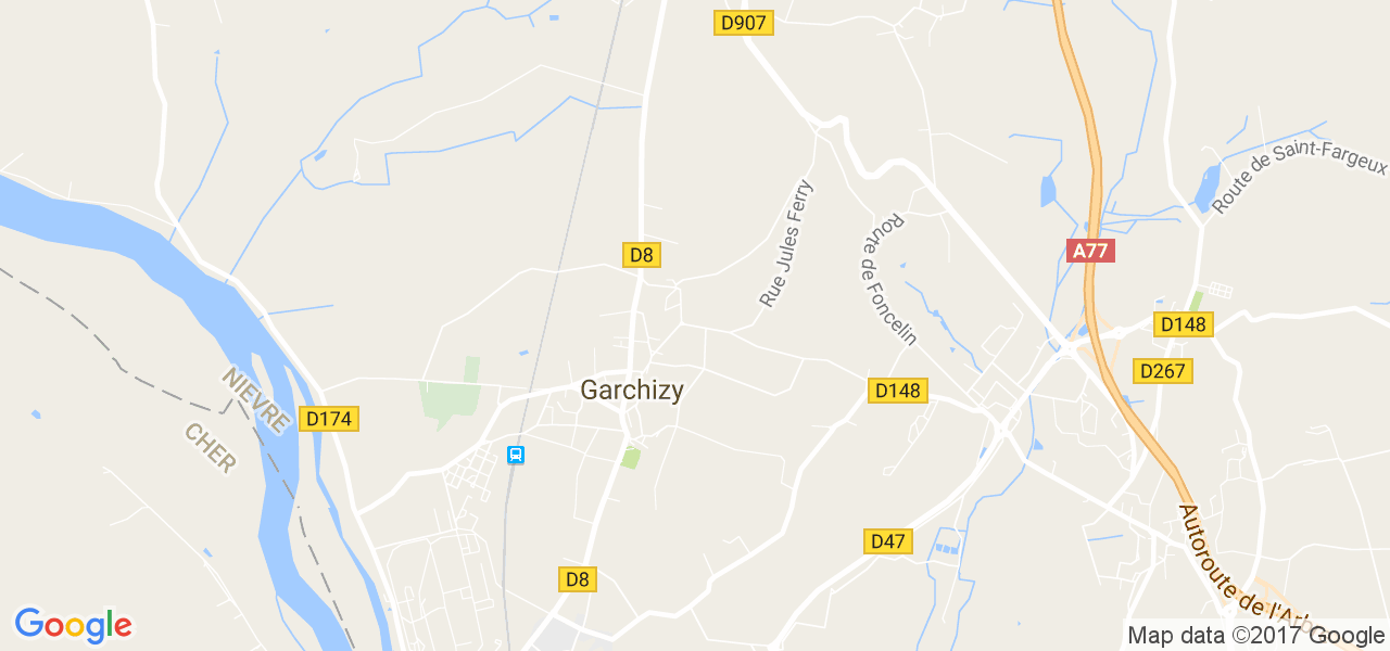 map de la ville de Garchizy