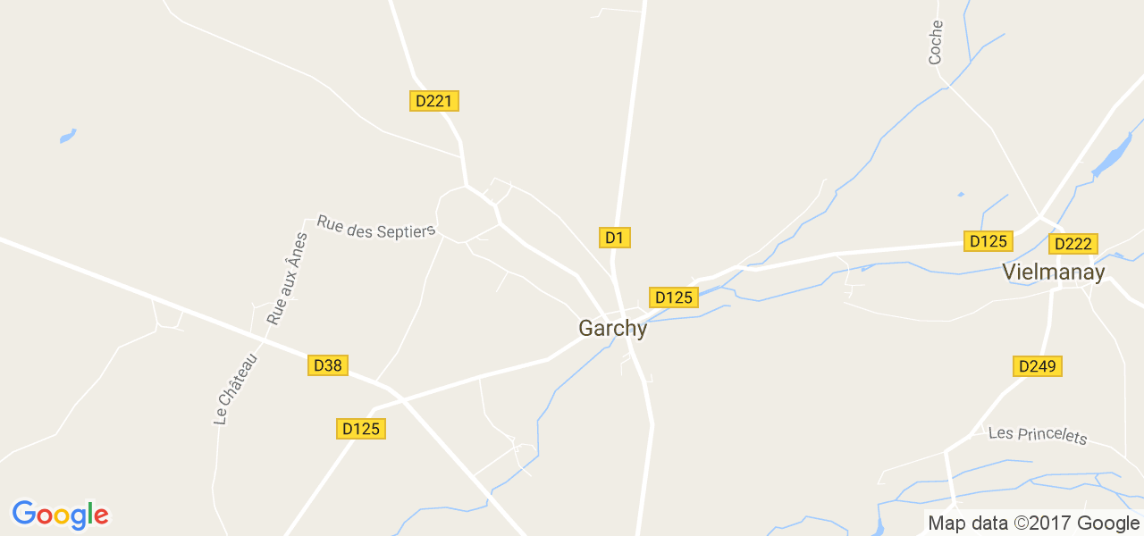 map de la ville de Garchy