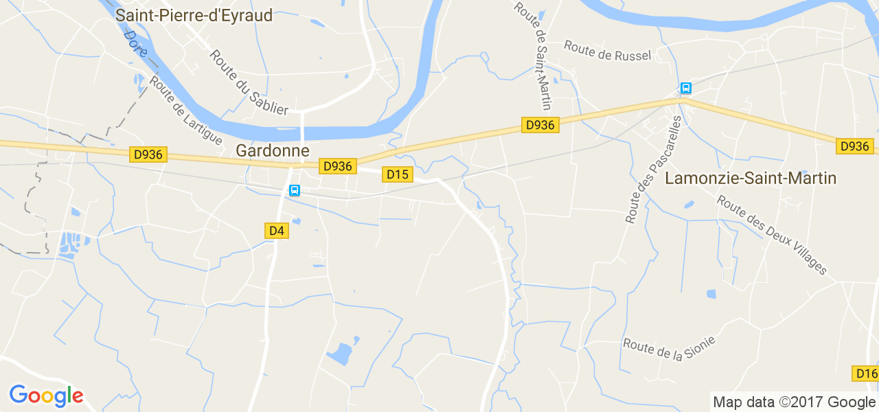 map de la ville de Gardonne