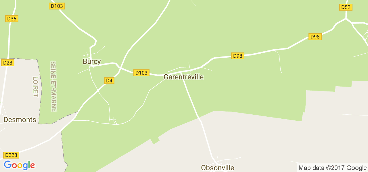 map de la ville de Garentreville