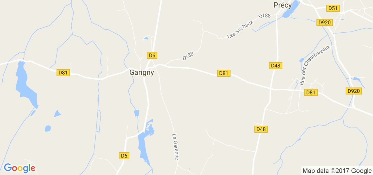 map de la ville de Garigny