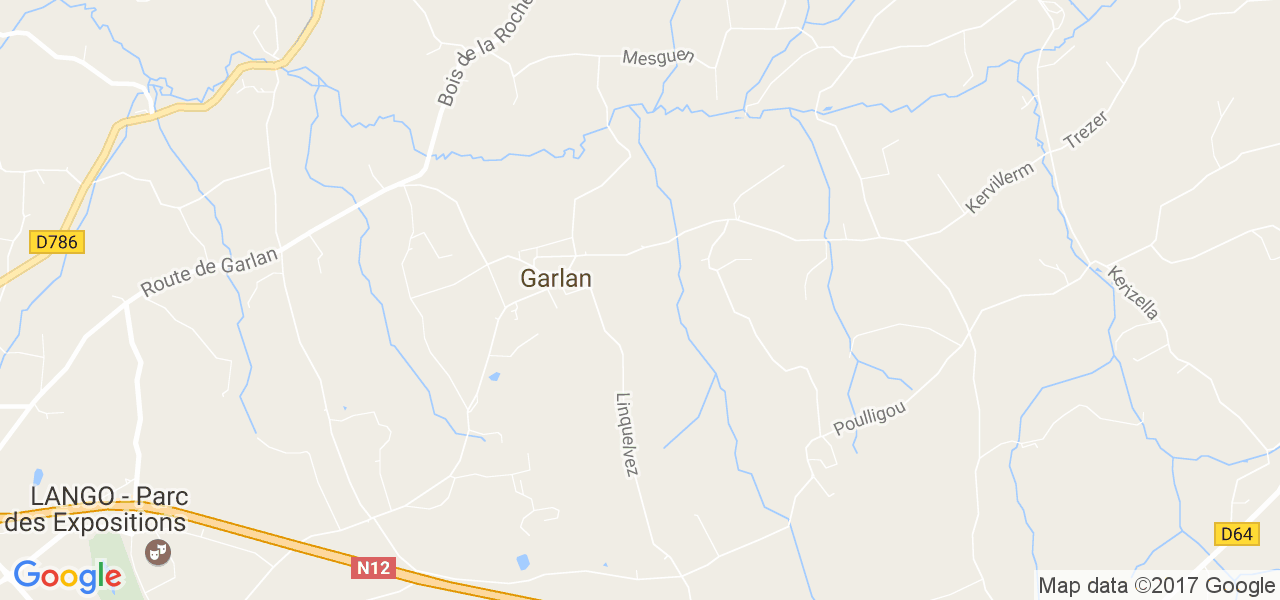 map de la ville de Garlan
