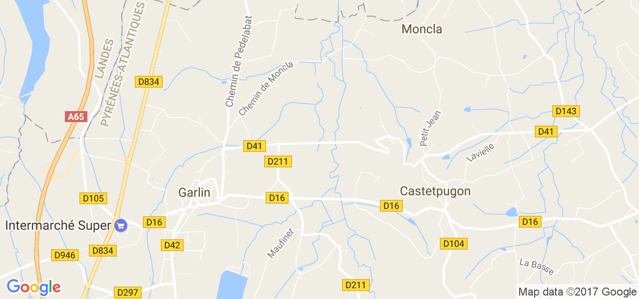 map de la ville de Garlin