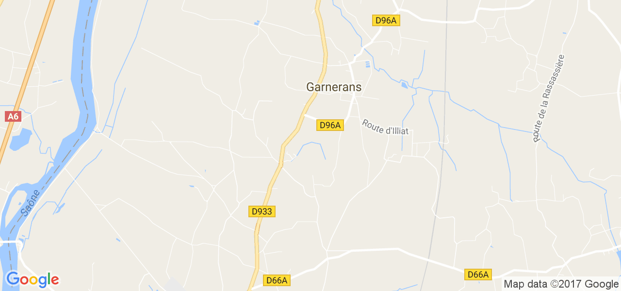 map de la ville de Garnerans