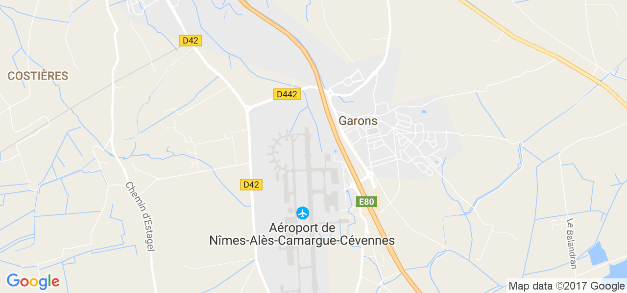 map de la ville de Garons