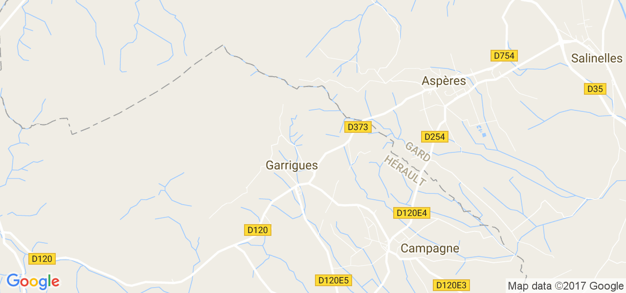 map de la ville de Garrigues