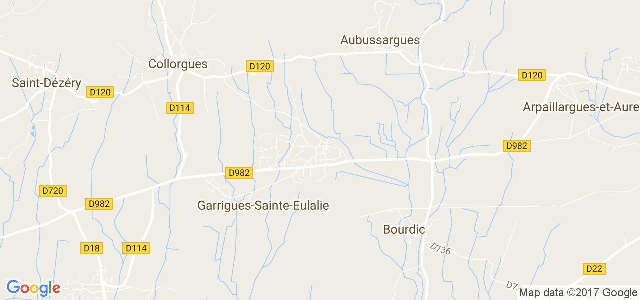 map de la ville de Garrigues-Sainte-Eulalie