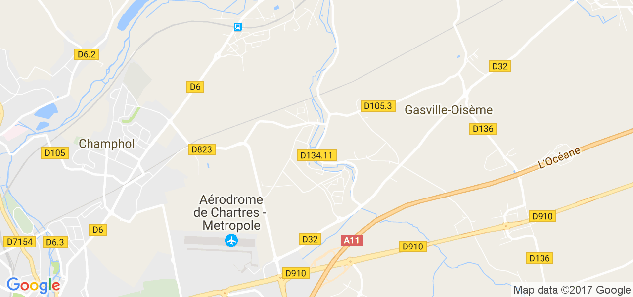 map de la ville de Gasville-Oisème