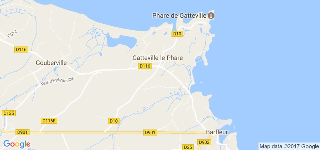 map de la ville de Gatteville-le-Phare