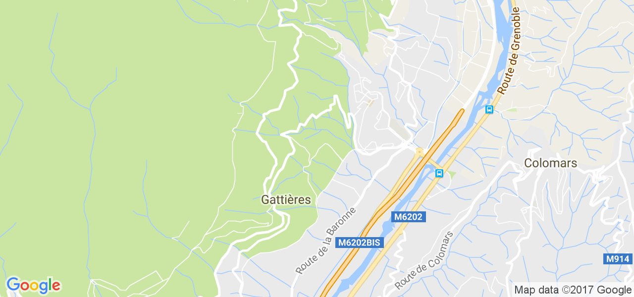 map de la ville de Gattières