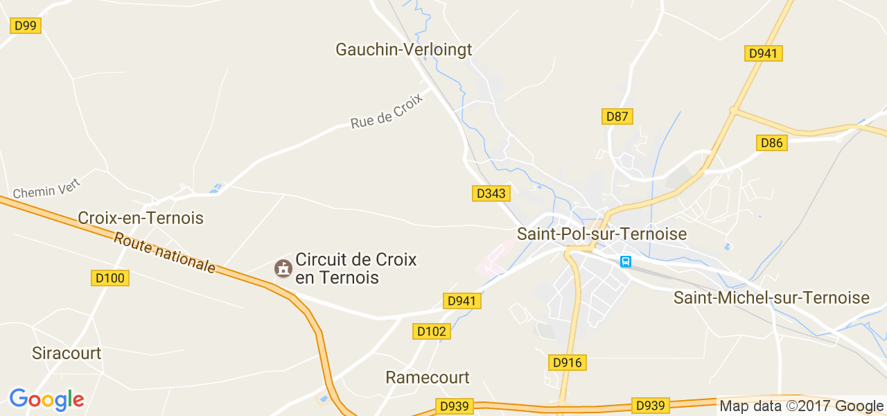 map de la ville de Gauchin-Verloingt