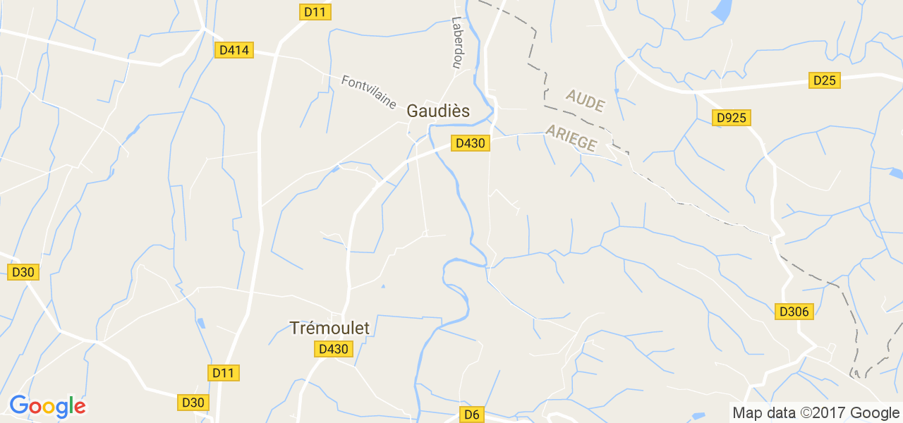 map de la ville de Gaudiès