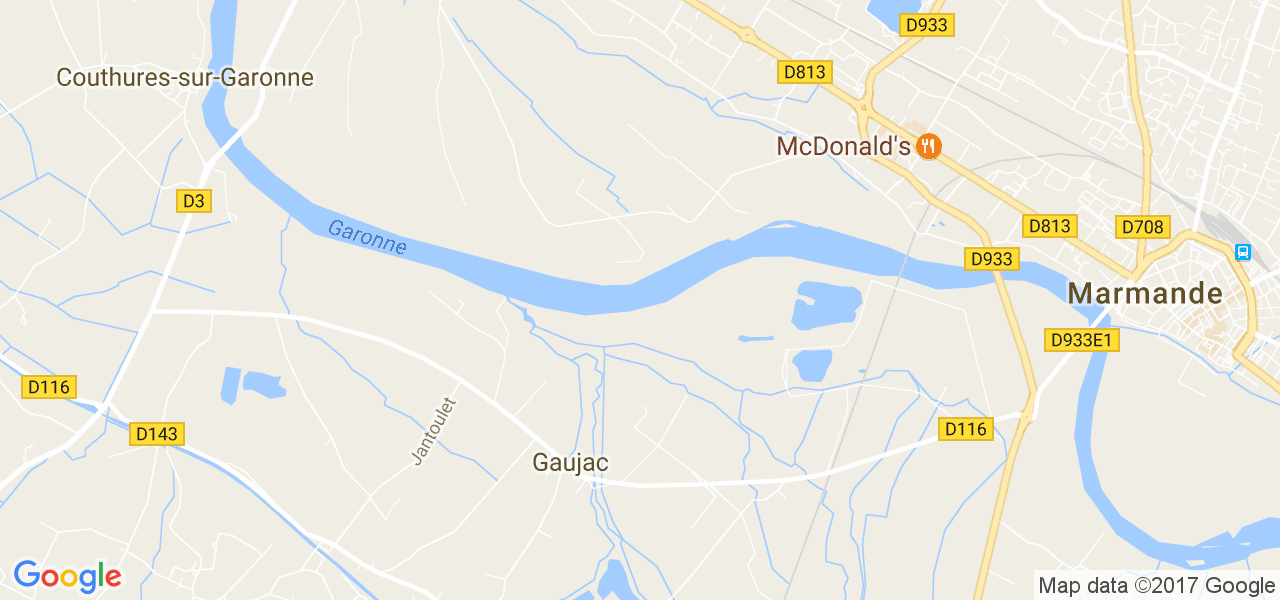 map de la ville de Gaujac