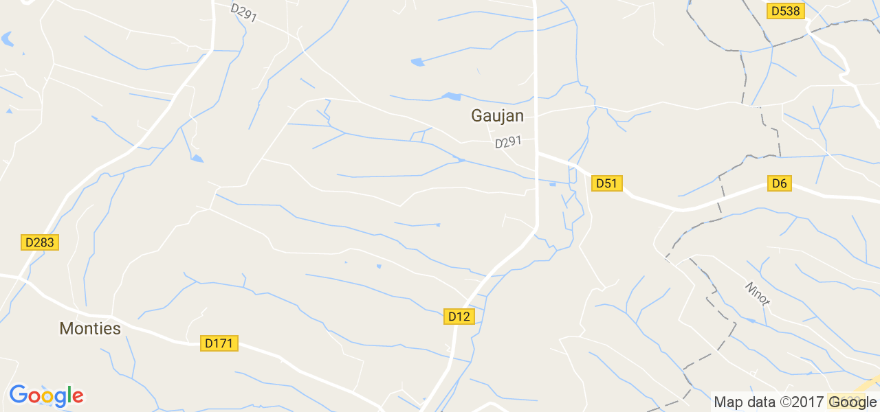 map de la ville de Gaujan