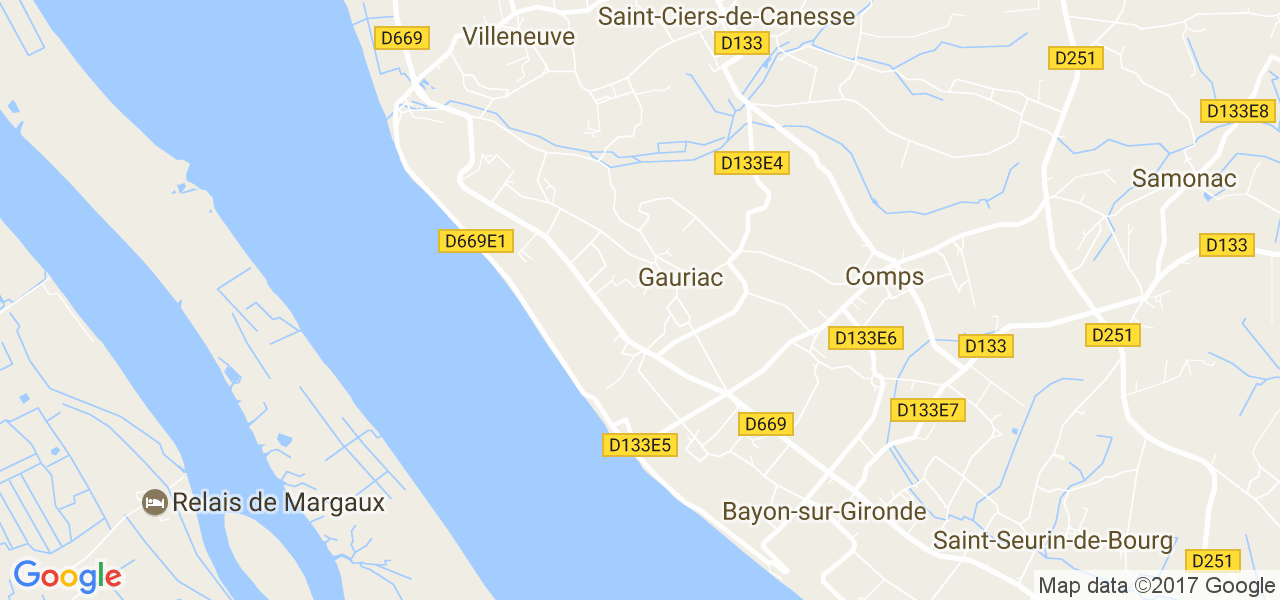 map de la ville de Gauriac