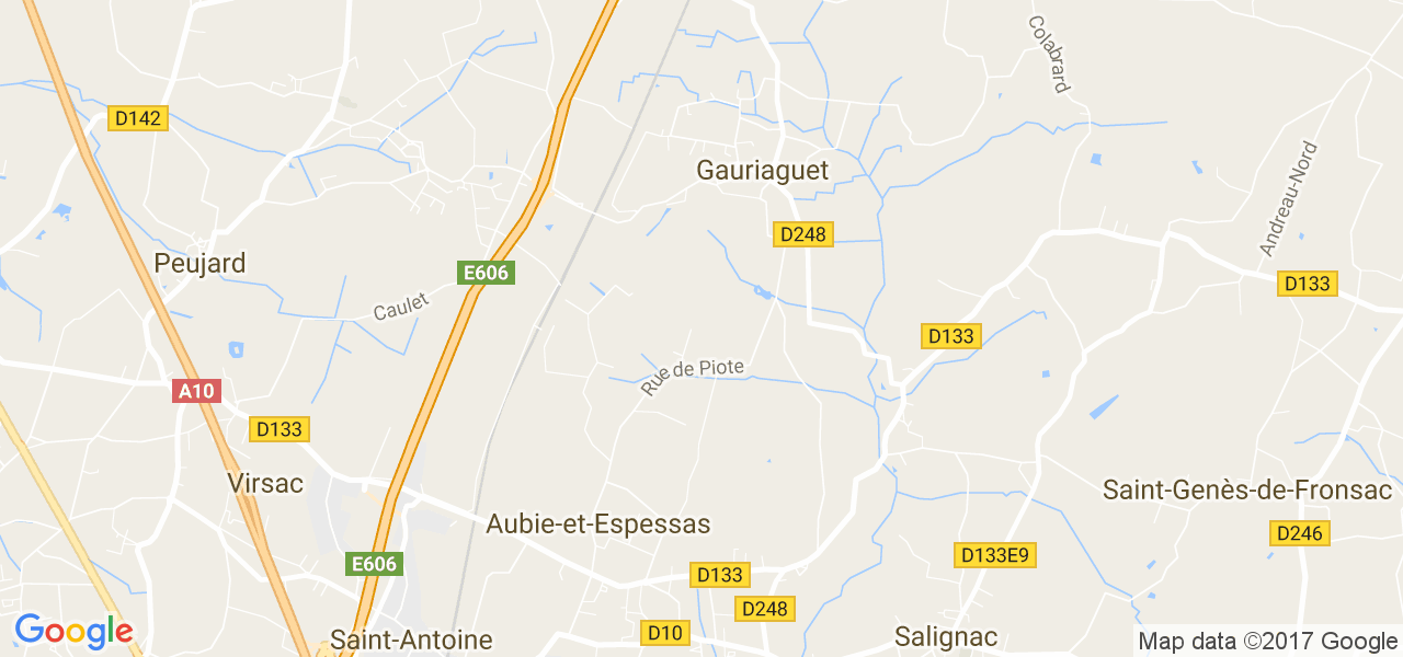 map de la ville de Gauriaguet