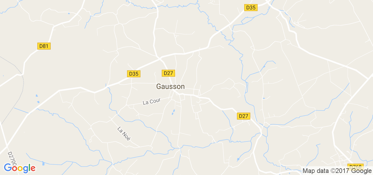 map de la ville de Gausson