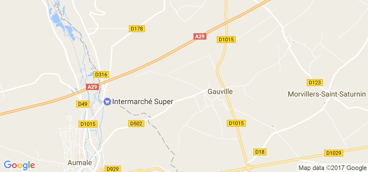 map de la ville de Gauville