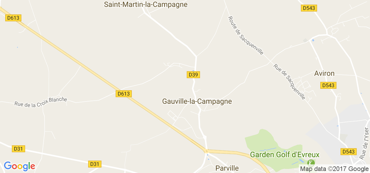 map de la ville de Gauville-la-Campagne