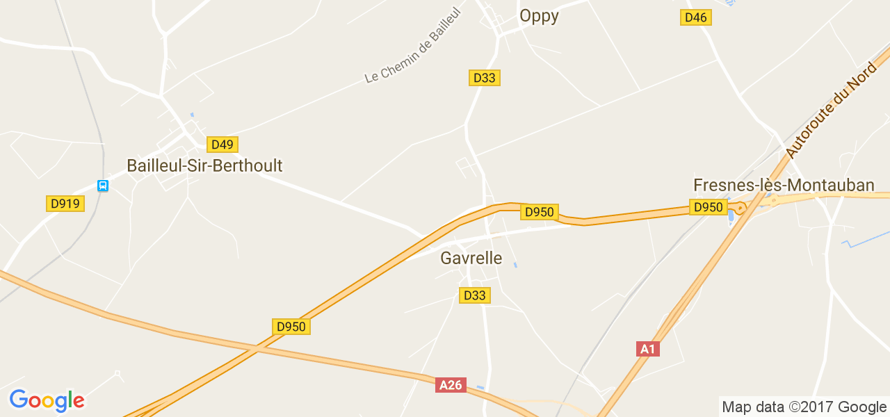 map de la ville de Gavrelle