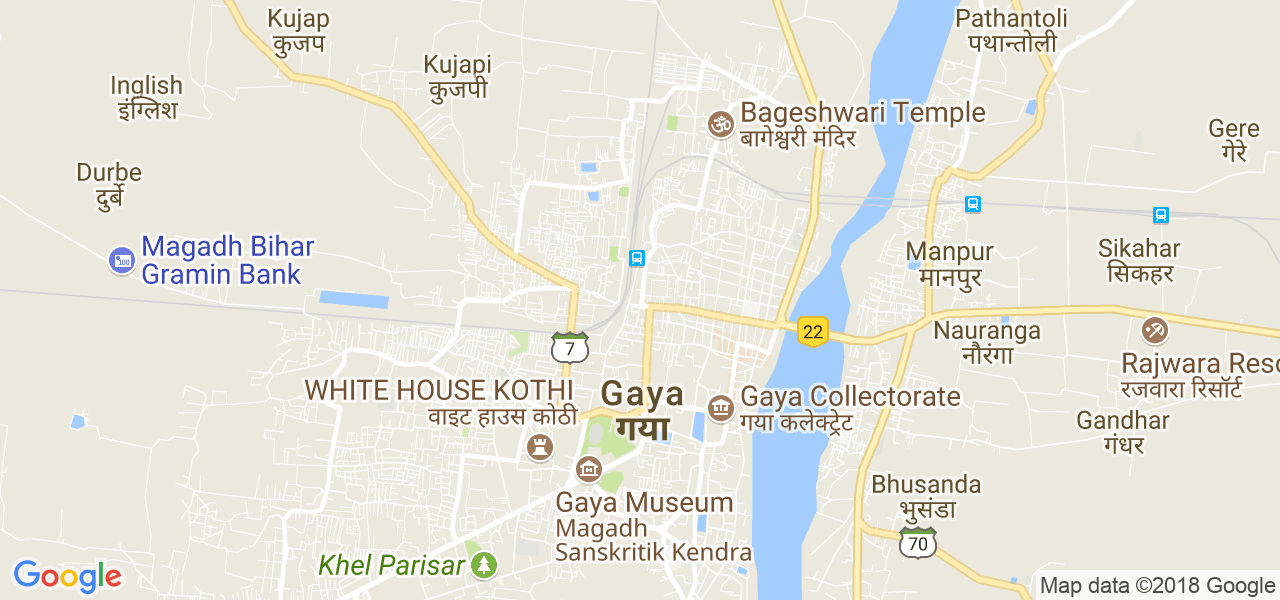 map of the city of Gaya