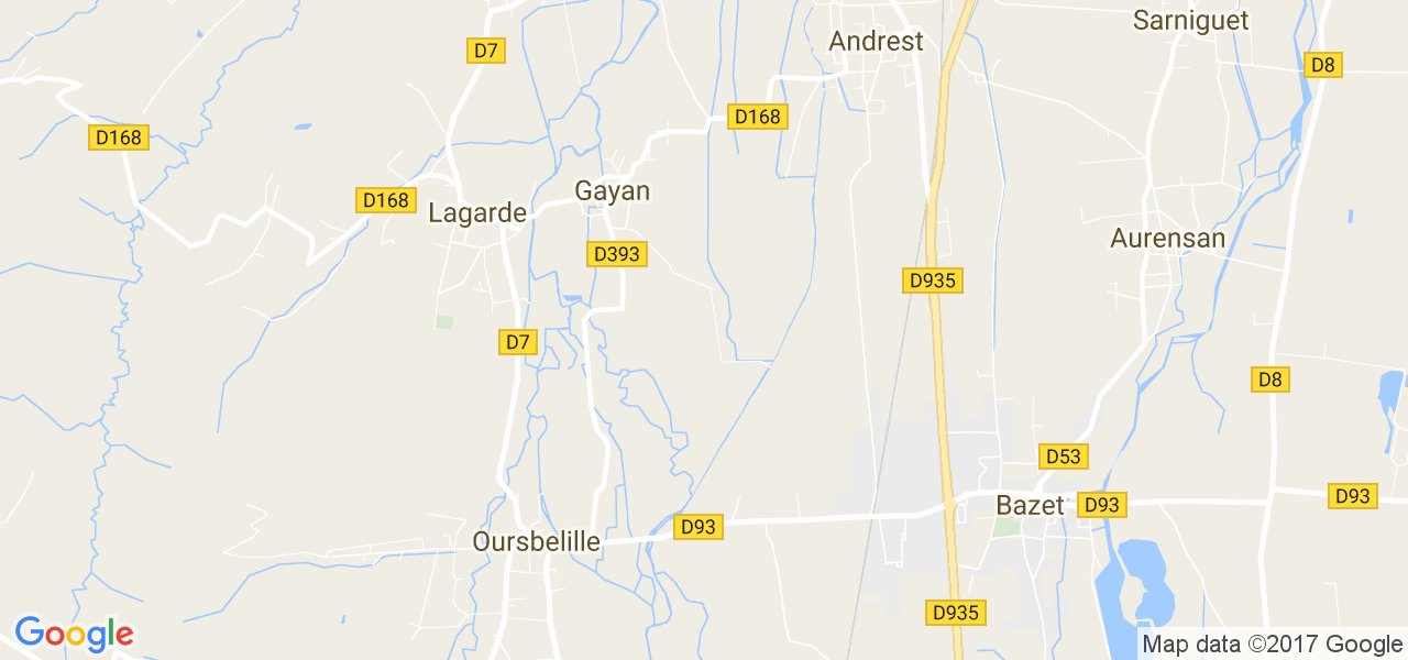 map de la ville de Gayan