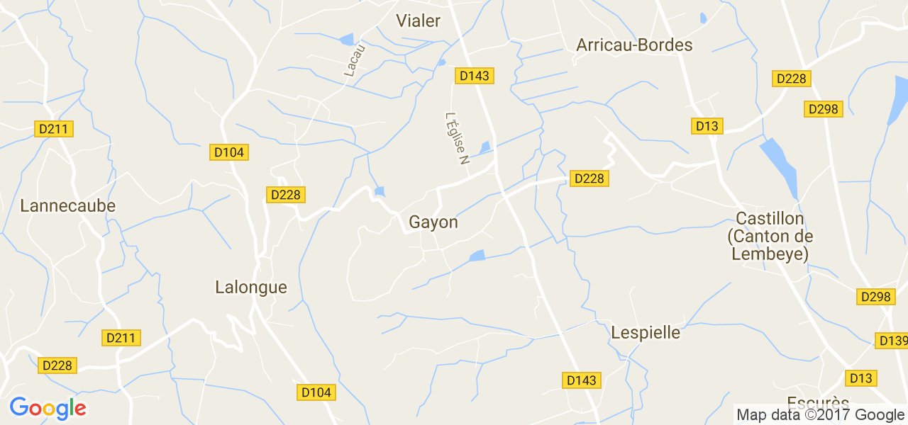 map de la ville de Gayon