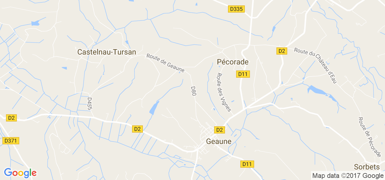 map de la ville de Geaune