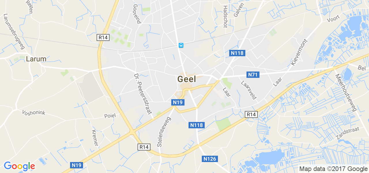 map de la ville de Geel