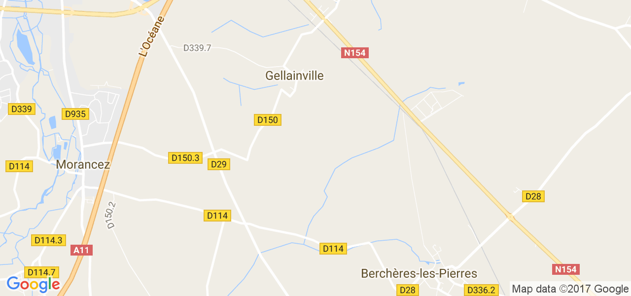 map de la ville de Gellainville