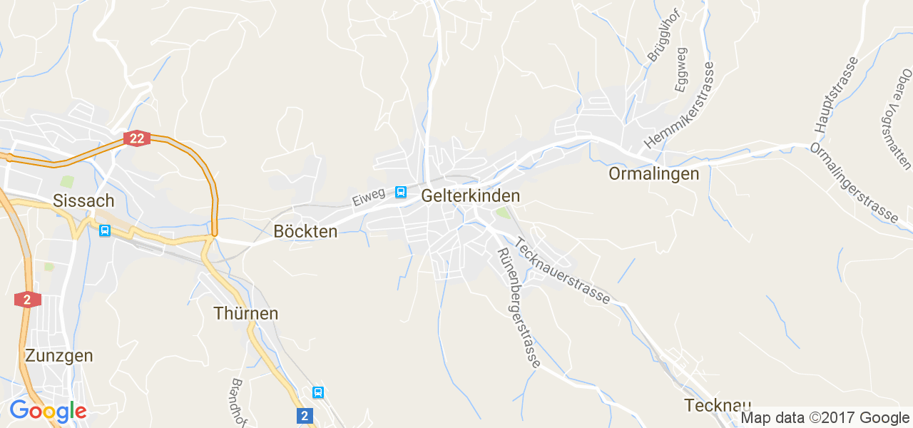 map de la ville de Gelterkinden