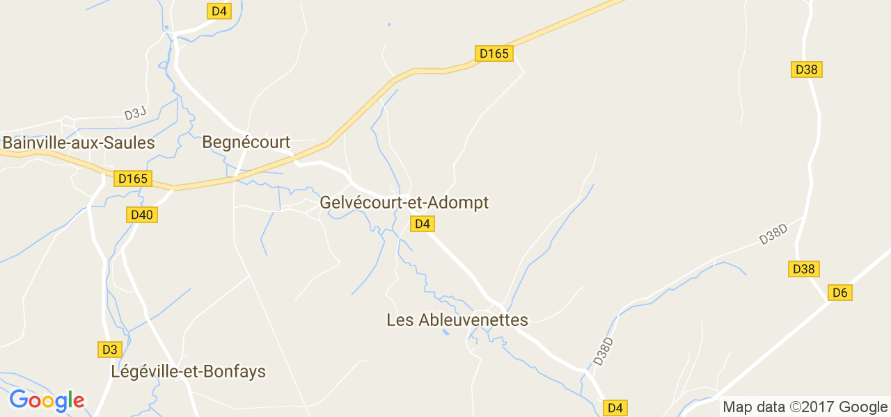 map de la ville de Gelvécourt-et-Adompt