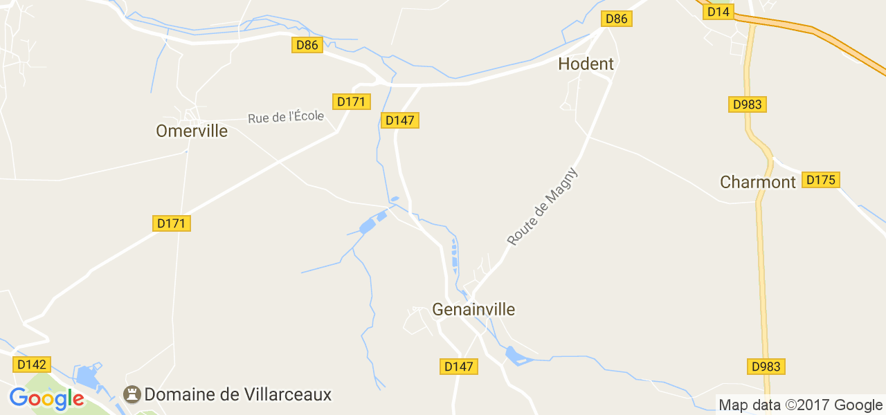 map de la ville de Genainville