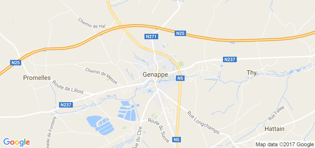 map de la ville de Genappe