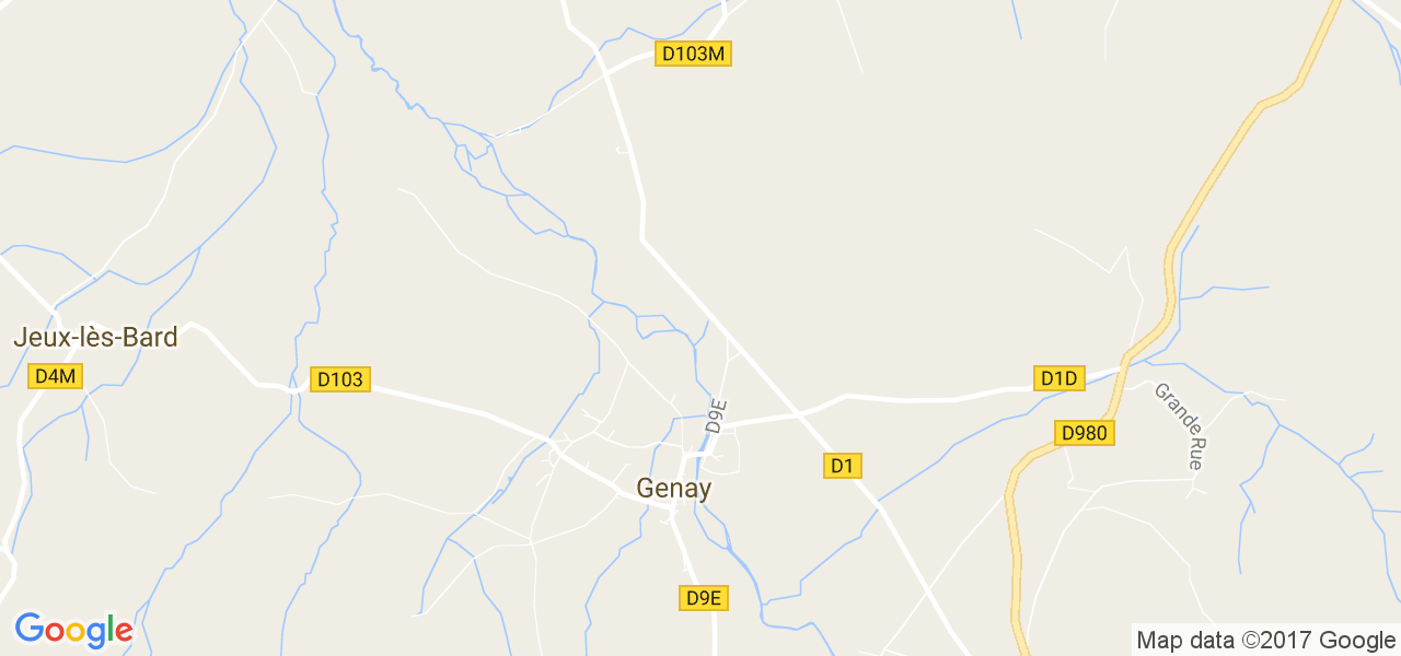 map de la ville de Genay