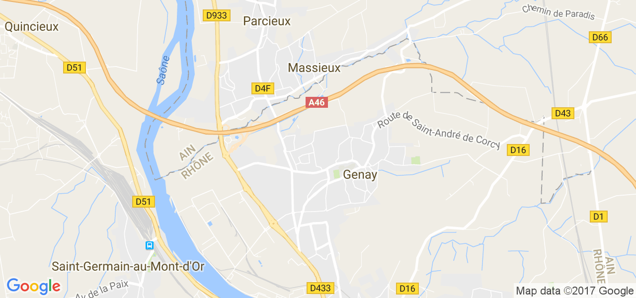 map de la ville de Genay