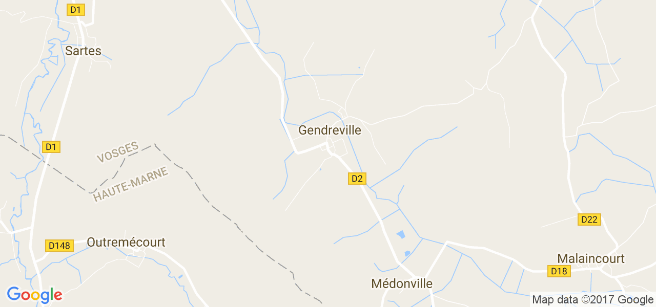 map de la ville de Gendreville