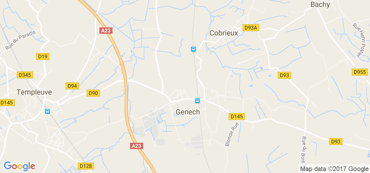 map de la ville de Genech