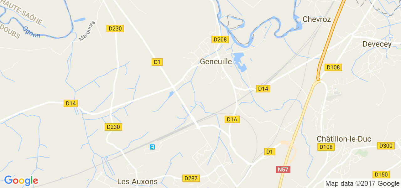 map de la ville de Geneuille