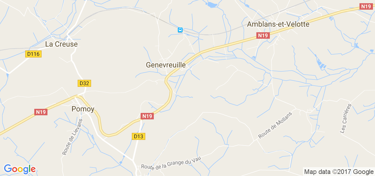 map de la ville de Genevreuille