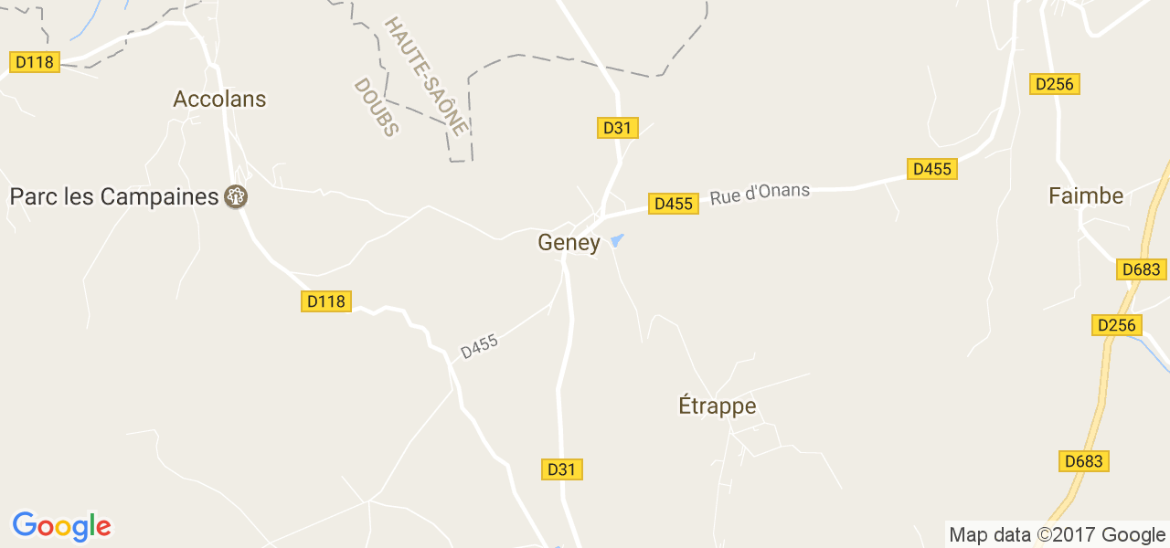 map de la ville de Geney