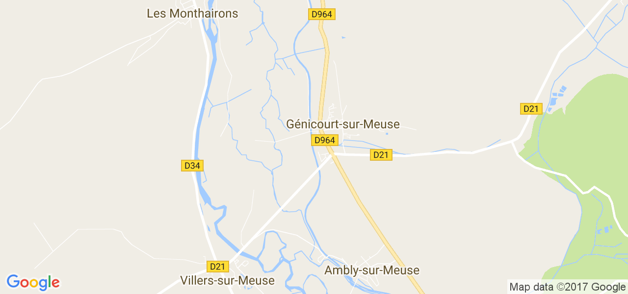 map de la ville de Génicourt-sur-Meuse