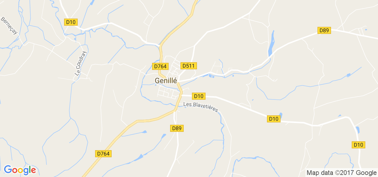 map de la ville de Genillé