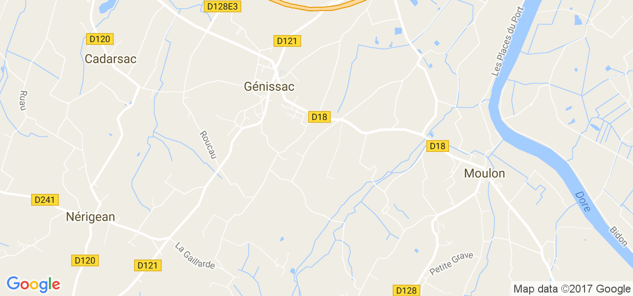 map de la ville de Génissac