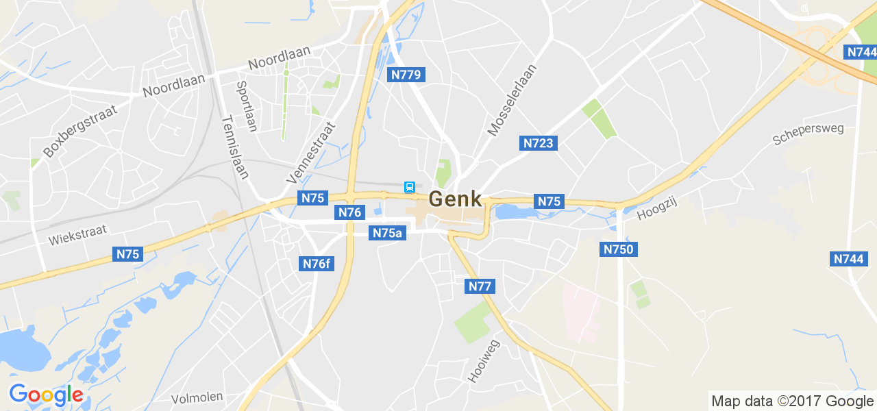 map de la ville de Genk