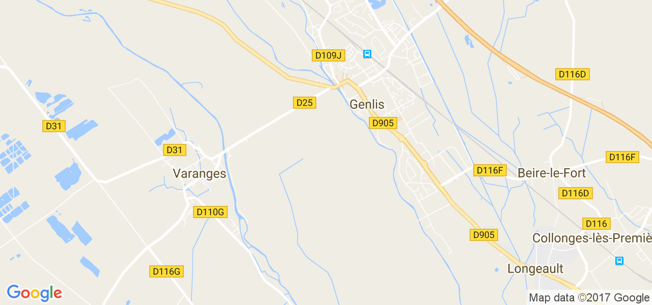 map de la ville de Genlis