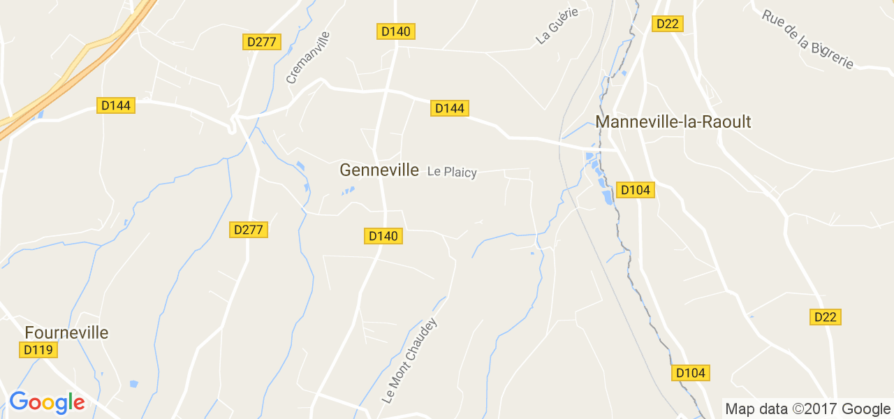 map de la ville de Genneville