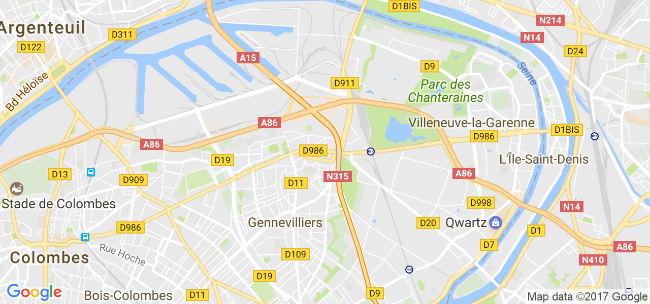 map de la ville de Gennevilliers