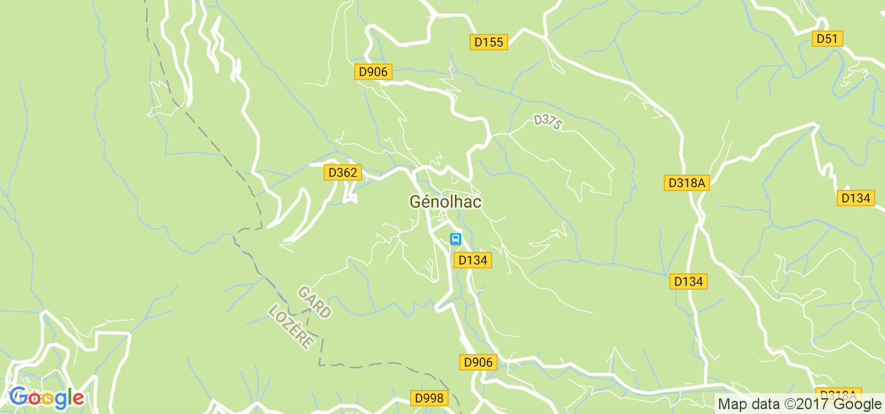 map de la ville de Génolhac